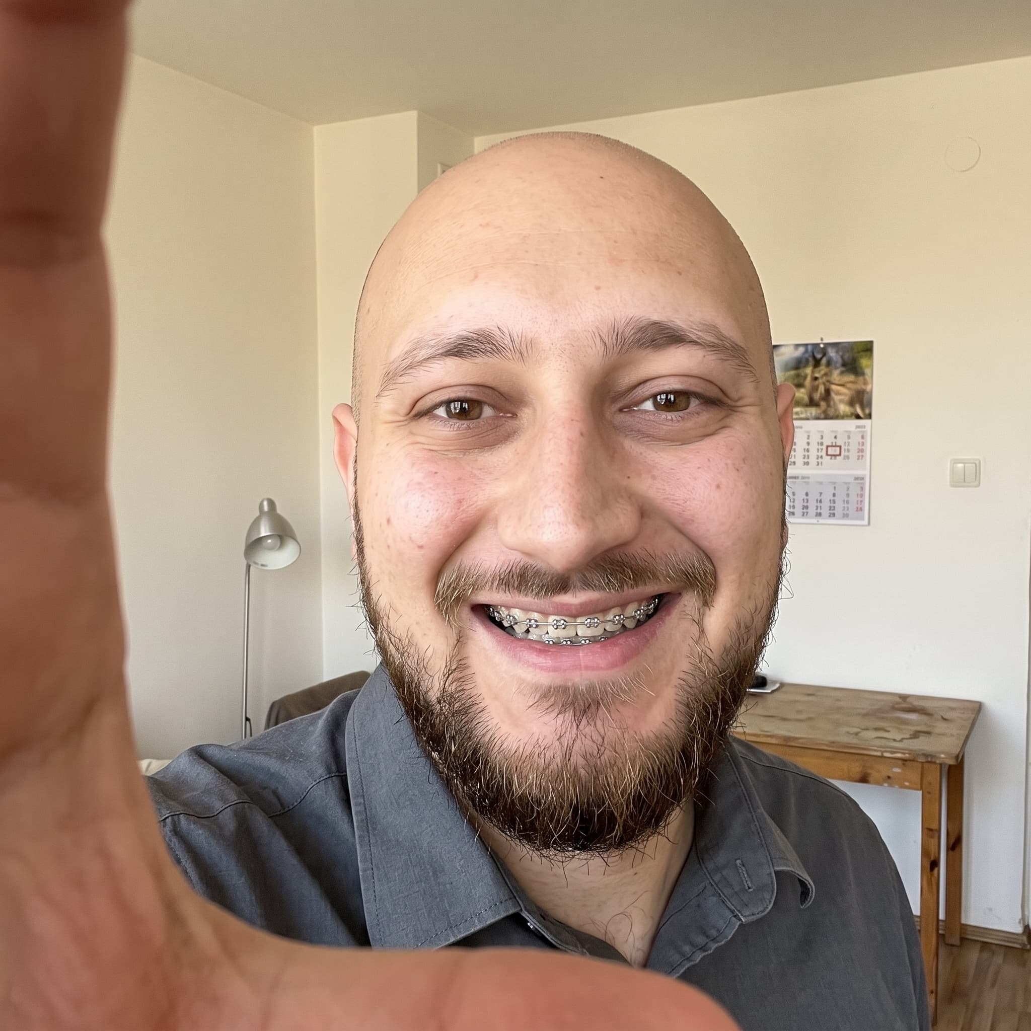 Review portrait — Michael, 40s, kitchen background