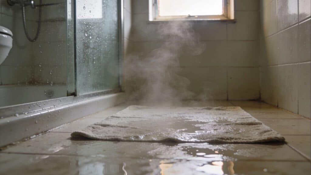 Comparison — generic damp cloth bath mat